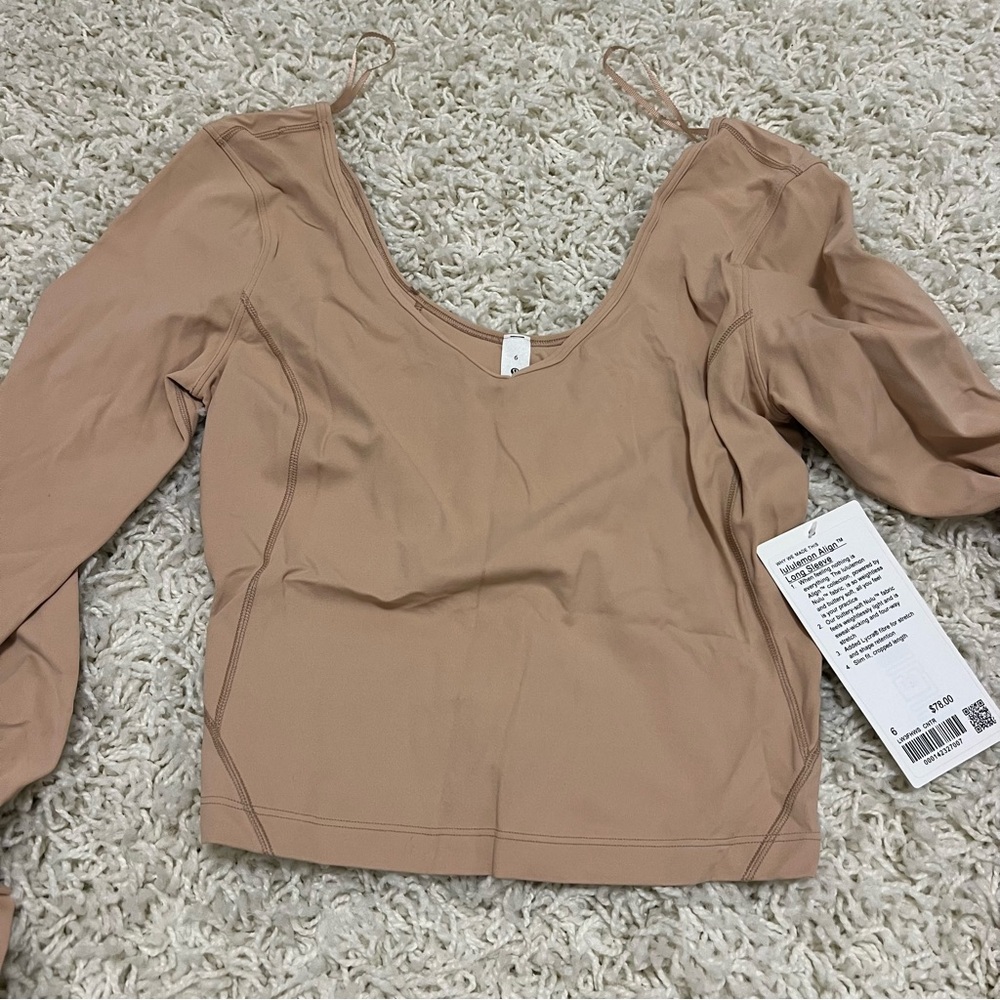 lululemon athletica Long Sleeve Scoop Neck Top - Nude Tan
